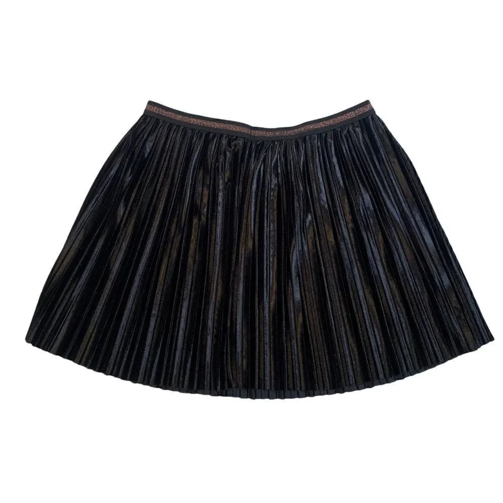 Girls Epic Threads Black Pleated Velour Skirt - Picture 4 of 7